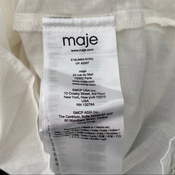 Maje Limba Cream Lace Long Sleeve Ruffle Shirt - Picture 11 of 12